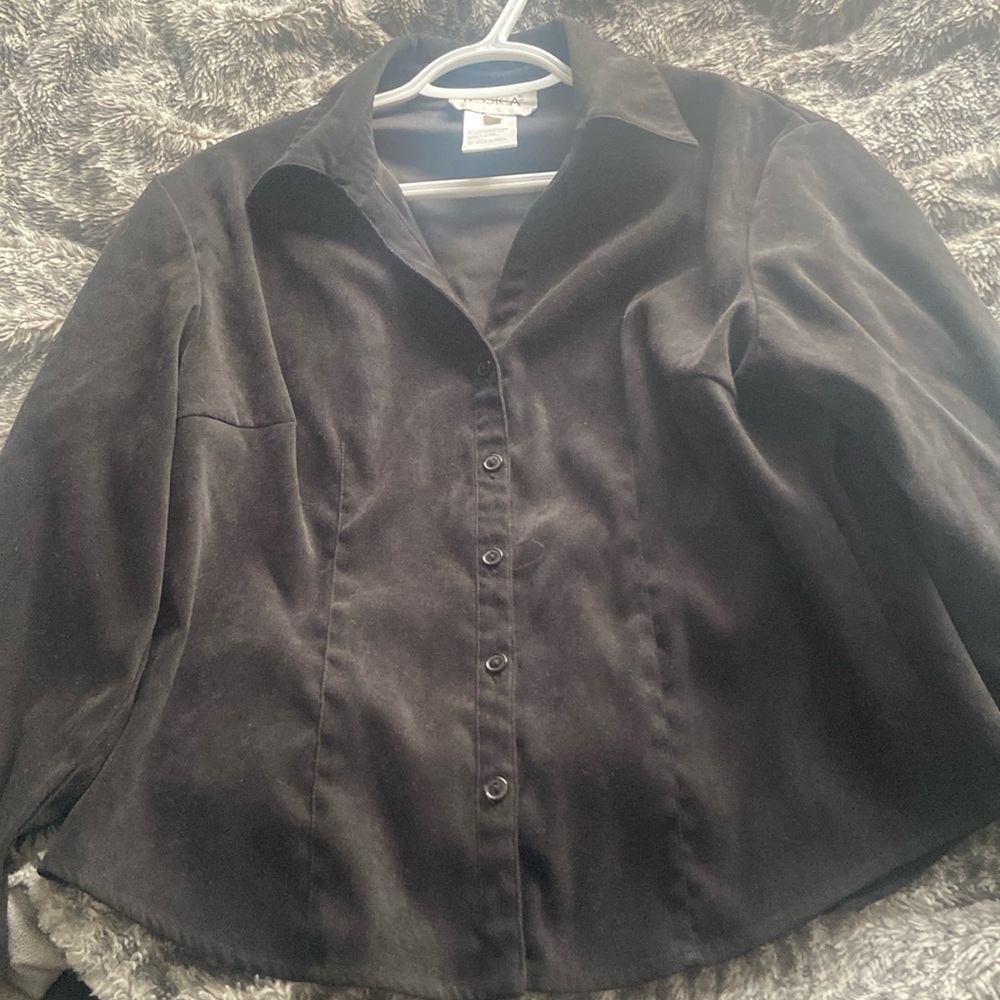 Jessica Simpson dark suede green jacket